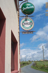 Sign outside a local pub