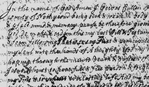 Sample of Gervase's Will