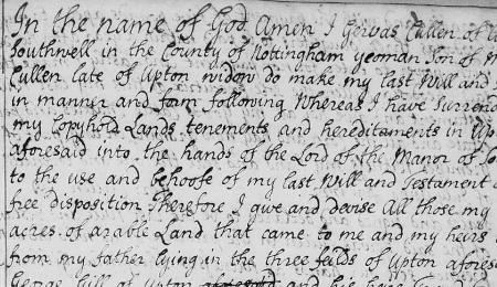 Sample of Gervase's Will