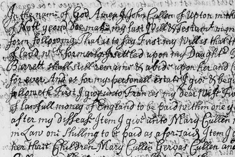 Sample of John's Will